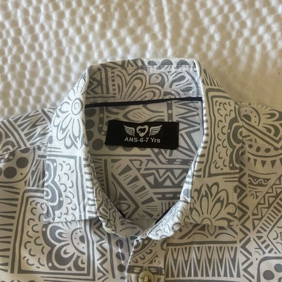 ANS Kids Boys Long Sleeves Button Up Casual 100% Cotton Shirt Size 6-7 Yrs - Picture 7 of 7